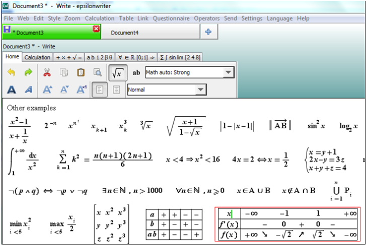 EpsilonWriter at MathUI 2013: Lots of easily inputtable formulæ