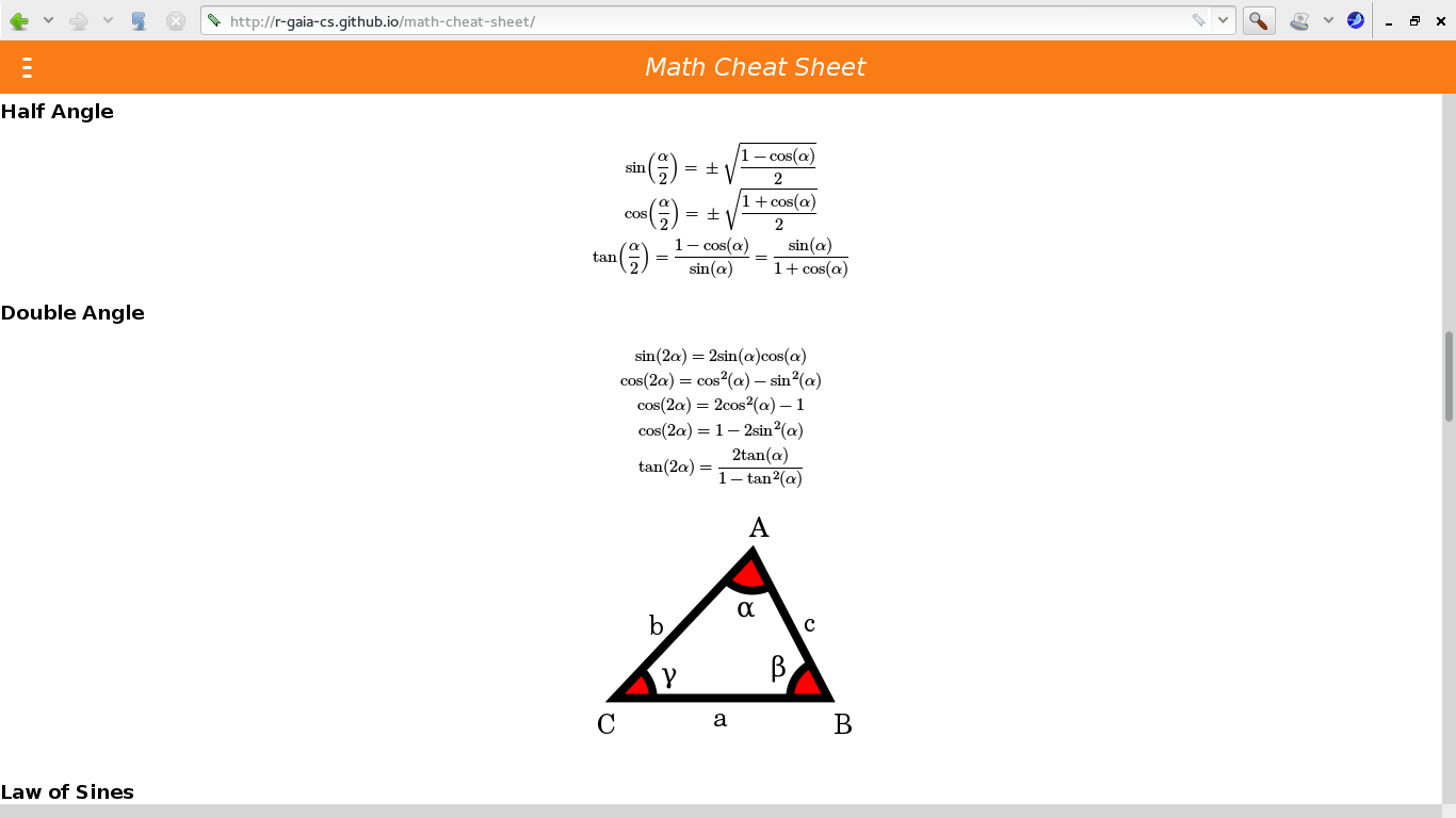 Math Cheat Sheet PC